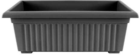 Optimal Products Plastic Window Planter Plant Pot Outdoor Garden Herb Flower Growbag Tray Broad Base Box Water Barrel (70cm Trough Volcanic Ash)