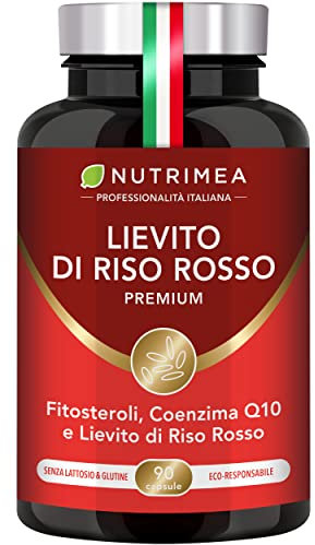 Lievito di Riso Rosso Premium | 2,8 Mg di Monacolina K | Con Coenzima Q10 e Fitosteroli di Pino Lipophytol® | Integratore per il Controllo dei Lipidi | 90 Capsule