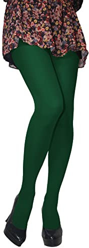 JUST BEAUTY TOUCH Collants semi-opaques en microfibre 40 deniers pour femme, vert forêt, XXL