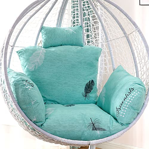 IMYOGI Ei Stuhlkissen mit Kopfkissen Papasan Hängesesselkissen verdicken Schaukelstuhlkissen Patio Wicker Rattan Stuhl Sitzkissen für Garten drinnen/draußen waschbar (Color:A02)