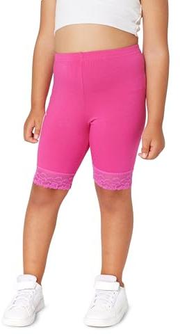 Merry Style Mädchen Kurze Leggings mit Spitze Mädchen Leggings aus Viskose MS10-434 (Rosa, 122)