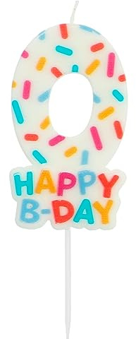 Folat 24110 Kuchen Kerze Cozy Sprinkles Ziffer/Zahl 0-7 cm Geburtstagskerzen für Geburtstag, Geburtstagsdeko, für Kinder Partys, Hochzeiten, Firmenfeiern, Jubiläen