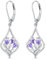 Schottische Distel-Ohrringe Sterlingsilber Amethyst-Distel-Blumen-Tropfen-Ohrringe lila Blumen-Tropfen-Ohrhänger schottische Distel-Schmuck Geschenke für Frauen Teenager Mädchen