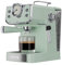 EVVO Cafetera Express Intensa Retro, 15 bares, Acabado Vintage, Cuerpo de Acero, Espressos y Capuccinos, 950W, Doble salida, Portafiltros, Depósito de 1,5 l, Calentamiento Rápido (Color: Verde Agua)