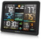 KIDLEDUCT Station météo sans fil pour intérieur et extérieur, horloge atomique de 21,6 cm de grande couleur avec heure du lever du soleil, 5 niveaux de rétroéclairage, prévisions météo/baromètre