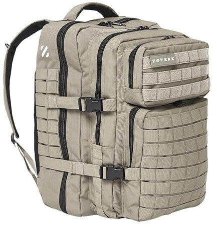 ZOTEKK | Urban Backpack Rucksack 35L | Handgepäck beim Camping und Wandern | 900D Polyester | Gepolsterter Rücken und verstellbare Schultergurte - Sand