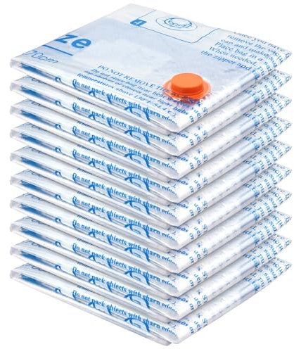 Vacuum Storage Bags 12 Jumbo, Space Saver Sealer Bags, Airtight Compression Bags for Clothes, Pillows, Comforters, Blankets, Bedding