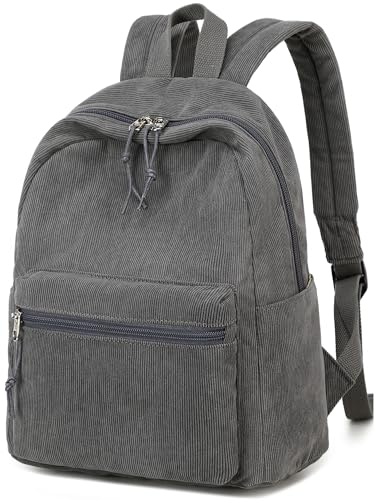 LOIDOU Damen kleiner Rucksack, Mädchen kleine Stadt Rucksack, lässige Cord Tagesrucksäcke, Mini Geldbörse für Schule, Arbeit, Reisen, Einkaufen