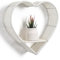 Afuly Wandregal Weiß Kinderzimmer Schweberegal Herz Rattan Regal Beige Modern Boho Natur Chic Wand Deko Klein Wandregal Schlafzimmer deko Badezimmer