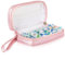 Teircno Niedliche Tampon-Aufbewahrungstasche, Tamponhalter für Geldbörse, rosa Tampon-Organizer-Tasche mit Griff, PU-Leder-Tampon-Tasche, kleine Tasche für feminine Produkte mit Reißverschluss, für