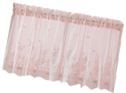 HOMSFOU Corta in Pizzo Mezza Per Finestra Poliestere Di Riduce Luminosità Favorisce Ventilazione Decorazione Per Casa Cucina Balcone Rosa