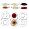 vienberg 6 piattini in vetro universali, piatti da portata a goccia, ideali per salse, marmellate, dessert, ciotole per salse, 13 cm di lunghezza, piattino da caffè
