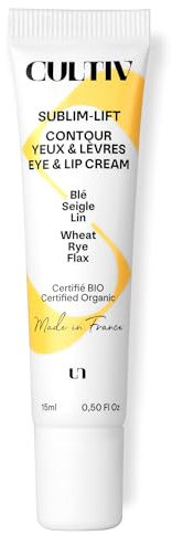 Cultiv Cosmetique - Contour Yeux & Lèvres Anti-Rides - Réduit les rides, les poches et les cernes - Acide hyaluronique - Sans parfum, application précise - 99% Naturel, bio et vegan - 15ml