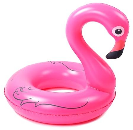 1 anillo de natación inflable con flamencos, accesorios para piscina, decoraciones inflables para fiestas, juguetes de piscina, boya de anillo para niños (rosa)