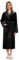 Knuffnee Damen Fleece Morgenmantel Flauschig Lang Bademantel Kuschelig Weich Saunamantel mit Taschen Schwarz L