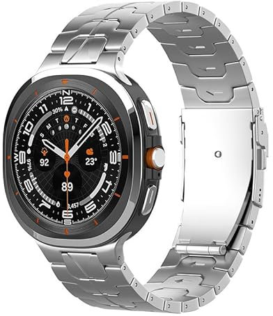 synsing Correa de titanio para Samsung Galaxy Watch 7 Ultra de 47 mm, correa de reloj sin tapa con correa de hebilla integrada, accesorio de repuesto para Galaxy Watch 7 Ultra (2024), 47mm