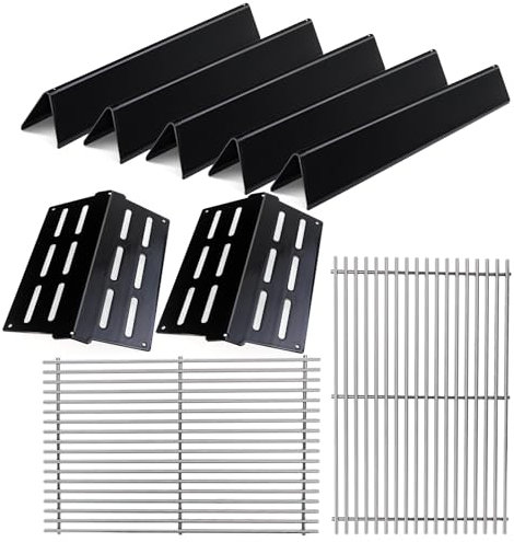 Htanch 49,5 cm Grillroste und 44,5 cm Flavorizer Bar und Wärmeabweiser Ersatzteile für Weber Genesis 300 Series E-310 E-320 E-330 S-310 S-320 S-330 EP-320 ESP-310 ESP-320 Gasgrills