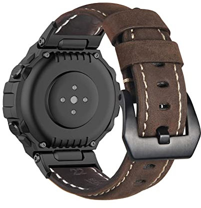 KUWAI Armband Kompatibel mit Amazfit T-Rex 3 Uhrenarmband Lederarmband Metall Schnalle Bewegung Weich langlebig Herren Damen Ersatzarmband für T-Rex 3 Armbänder (4)