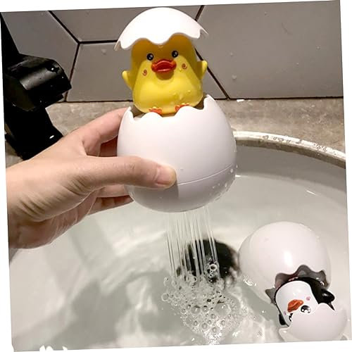 Vaguelly Lot de 3 Jouets de Bain pour Garçons Et Filles Adorables Œufs de Pulvérisation d'eau Jouets Flottants pour La pour Les Tout-Petits Pingouin Dinosaure Amusant pour L'heure du Bain