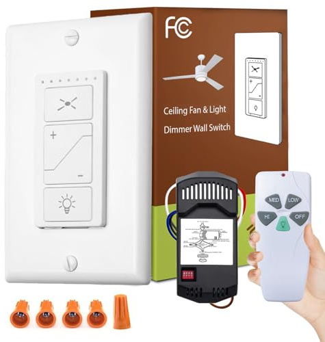 Ceiling Fan Remote Control Kit, Universal Ceiling Fan Remote Control Kit, Ceiling Fan Wall Switch UC9050T, Compatible with Hunter Hampton Bay