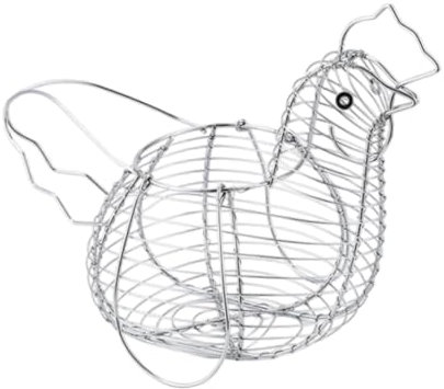 Panier à Oufs En Métal, Panier Rangement pour Oufs En Fil Chromé En Forme de Poulet En Métal Panier de Plats Alimentaires Couchette Décor Polyvalent de Stockage D'oeuf Organisateur de Fruits pour La