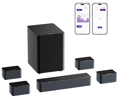 ULTIMEA 7.1 Soundbar with Dolby Atmos, 500W Home Theater Surround System, 4 Wired Surround Speakers, Surround Sound System for TV with Wireless Subwoofer, Poseidon D80 Boom (2026 Model)