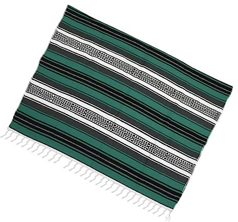 POPETPOP Jacquard Schal texturiert Gesteppte Decke Gewebte Fitnessstudio Mantas deckenpaneel Decken paneele Sofa kuscheldecke Yoga Polster Yoga Matte Blended Cape mexikanische Decke Green