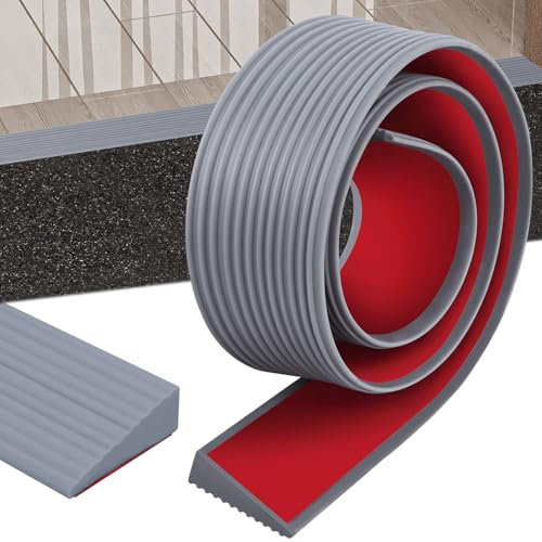 Niuny Rampa de Umbral de Puerta de Goma Rampa para Bordillos Rampas para Silla de Ruedas Autoadhesiva 1.6x5.5x100cm Antideslizante Transición Umbral para Sillas de Ruedas Aberturas de Puertas y Baño