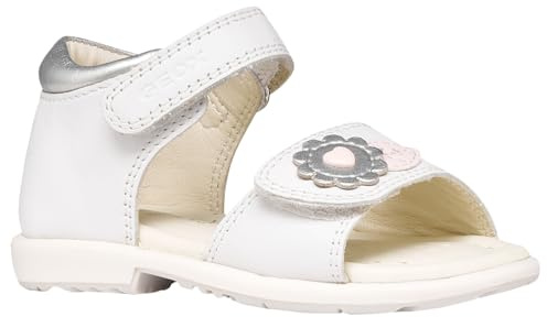 Geox Boys Girls B VERRED A Sandal, White/Silver, 25 EU