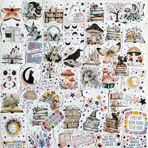 Xanthelle Sticker Aesthetic, 50 Stück Fantasy Gothic Stickers & Scrapbook, Aesthetic Sticker für Fotoalbum, Coole & Vintage Aufkleber