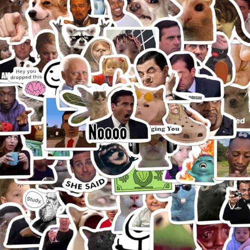 OIXEYA Meme Aufkleber Funny Meme Sticker Set, 100 Stücke Lustige Sticker für Auto Laptop Skateboard Fahrrad Moped Motorrad Fahrrad Computer, Geeignet für Erwachsene Kinder