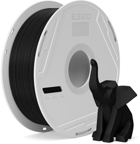 ELEGOO PLA Basic Filament 1.75mm Schwarz 1KG | 3D Filament Mit Wiederverwendbarer Spule, Hohe Maßgenauigkeit, 1kg Spule (2.2lbs) Für Die Meisten 3D Drucker