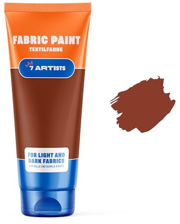 7 Artists Textilfarbe Braun Terracotta 60 ml – Stoffmalfarben Waschfest für Kleidung, Sneaker & Leder | Permanent Textilfarbe Waschmaschinenfest | Stofffarbe ohne Bügeln für T-Shirt, Jeans & Taschen