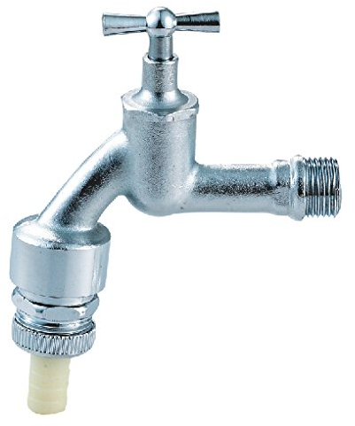 711B Auslaufventil, Auslaufhahn, Wasser Hahn, Geräteanschluss, mit Rohrbelüfter, Matt. verchromt, Messing 1/2