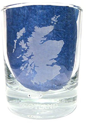 Art Pewter Whisky Glass 6.5 oz with Engraved Scotland Map Design, Made in Scotland