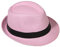 Strohhut Panama Fedora Trilby Gangster Hut Sonnenhut mit Stoffband Farbe:-Rosa (Strohhut) Gr:-58