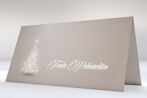 Weihnachtskarten Verträumter Lichterbaum GRAU | Klappkarten mit bedruckbarem Einleger | passende Kuverts | für Ink Laser Copy Hand (10 Karten)