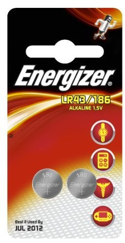 Energizer 186 Alkaline Button Cell Batteries, Pack of 2