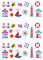 42 Stand Up Seaside Nautical Boat Beach Hut Themed Edible Wafer paper Cake Toppers Decorations