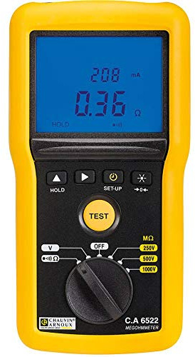 Chauvin Arnoux Ca6522 Test Equipment Mégohmmètre, Digital, 250 V-500 V-1000 V DC, Cat IV