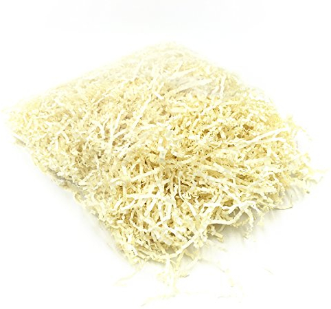 Deko Füllmaterial aus Papier für Verpackung Geschenkkorb 100g (Milch weiß)