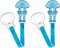 MAM Dummy Clip | 2 Pack | Baby Soother Clips Fit All MAM Soothers | Adjustable Length and Lightweight Design | Baby Accessories | White with Blue Strap | Dummies Not Included