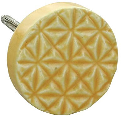 G Decor Divertido Ceramic Door Knobs Vintage Shabby Chic Cupboard Drawer Pull Handles (Yellow)