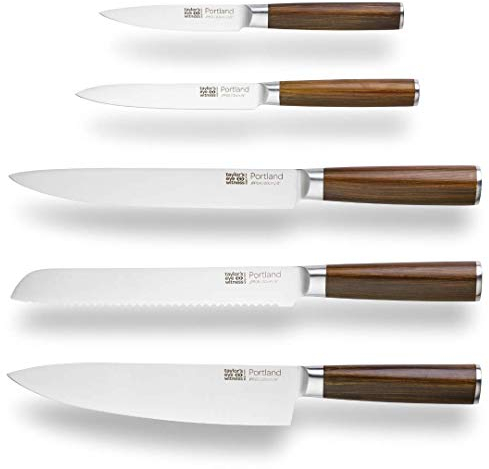 Taylors Eye Witness Portland Walnut 5pc Kitchen Knife Set