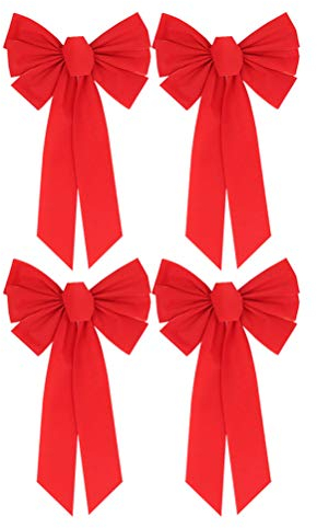 BESPORTBLE 4 Stück Weihnachtsbaum Bowknot Lint Bowknot Ornament für Weihnachten Festival Party (Größe: 25cmx40cm)