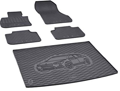 Passgenaue Kofferraumwanne und Gummifußmatten geeignet für BMW X1 F48 ab 2016 + Gurtschoner