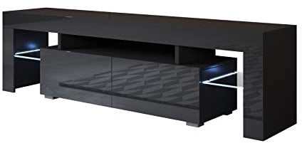MB Muebles Bonitos | TV Möbel Modell Unai (160x45 cm) schwarz mit RGB LED Beleuchtung