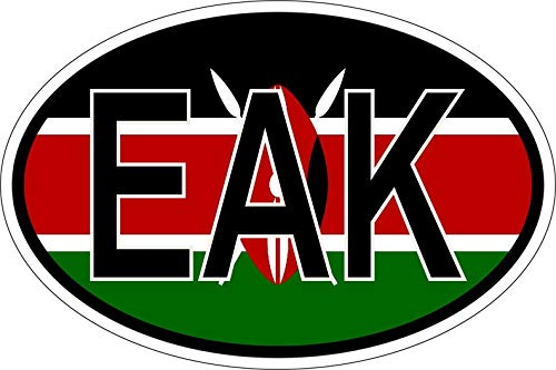 Akachafactory Sticker oval flag vinyl country code EAK kenya