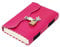 Craftezo Leather Journal with lock and key, Writing Pad Blank Notebook Handmade Notepad Men & Women Unlined Paper Best Present Art Sketchbook Travel Diary To Write Book Of Shadow (PINK)