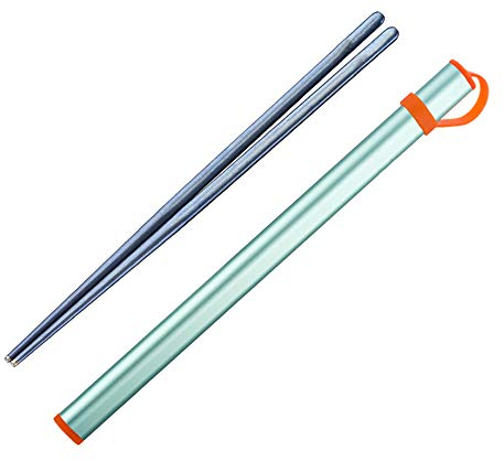 Baguettes en titane extra-solides et ultra légères professionnelles, les baguettes sont livrées avec un étui en aluminium gratuit de qualité exclusive-E